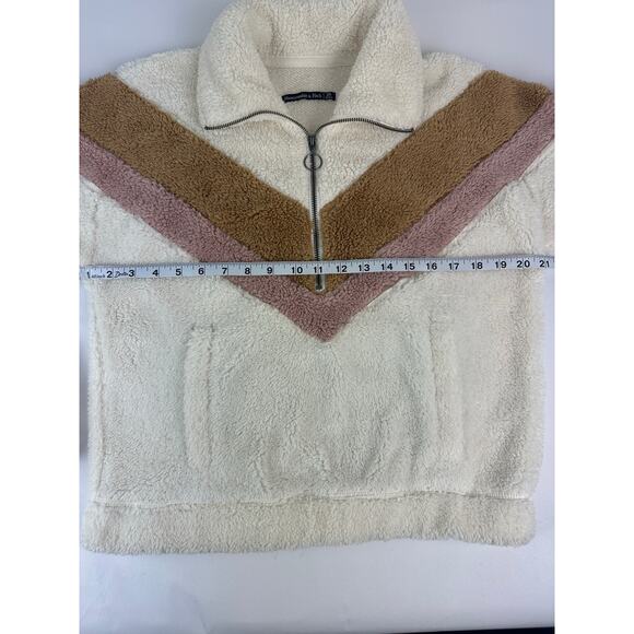 Abercrombie and Fitch Size XS Nordic Fleece Kangaroo Chevron Coat Zip Oversized - Picture 7 of 9